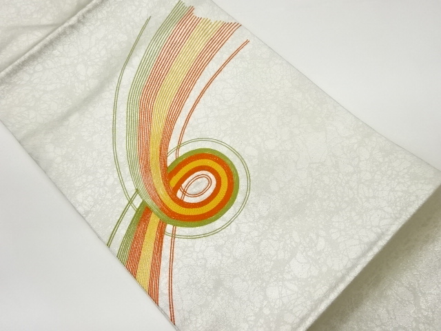 JAPANESE KIMONO / VINTAGE NAGOYA OBI / EMBROIDERY / WAVY STRIPE